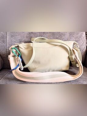 Cream Crossbody Shoulder Bag with Removable Strap